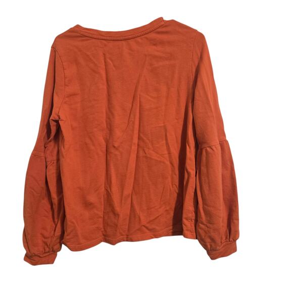 Crown & Ivy Women’s Burnt Orange Long Sleeve Balloon Sleeve Blouse Top Sz M - Picture 3 of 5